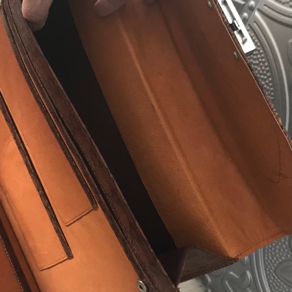 Vintage genuine snake skin briefcase purse 2 compartments - Picture 9 of 14